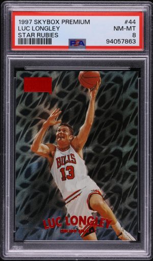 1997 Skybox Premium Star Rubies Luc Longley /50 #44 PSA 8 NM-MT