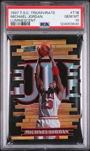 1997 Topps Stadium Club Triumvirate Luminescent Michael Jordan #T1B PSA 10 Gem Mint