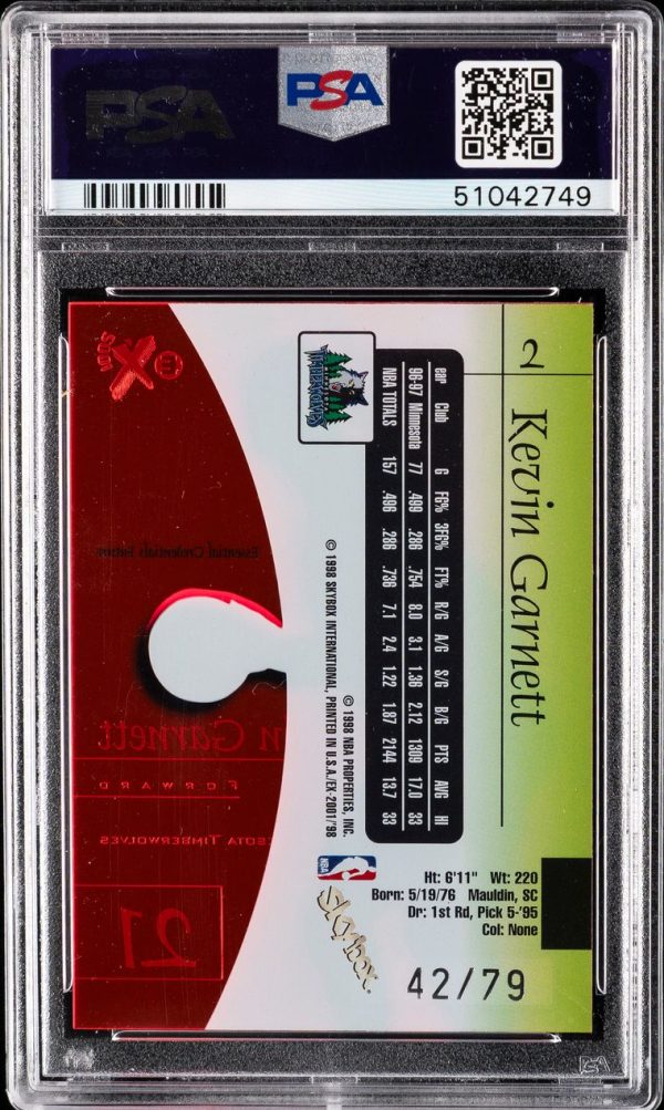 1997 Skybox E-X2001 Essential Credentials Future /79 Kevin Garnett #2 PSA 7 - Image 2