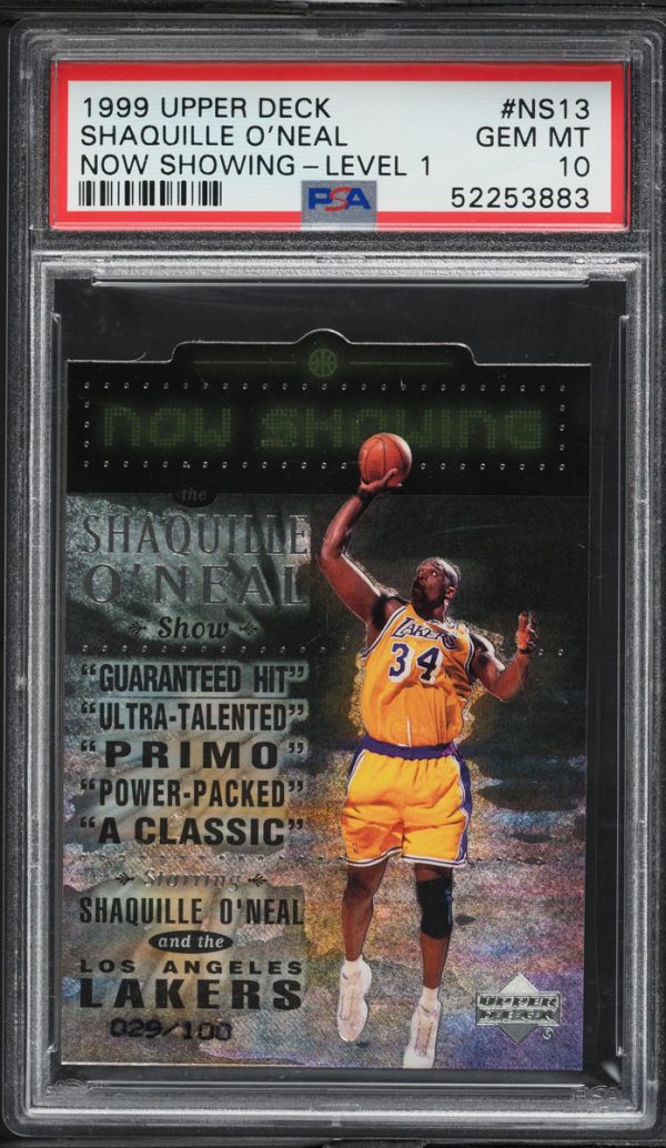 1999 Upper Deck Now Showing Level 1 Die-Cut Shaquille O'Neal /100 #NS13 PSA 10