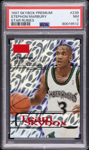 1997 Skybox Premium Star Rubies Stephon Marbury /50 #238 PSA 7