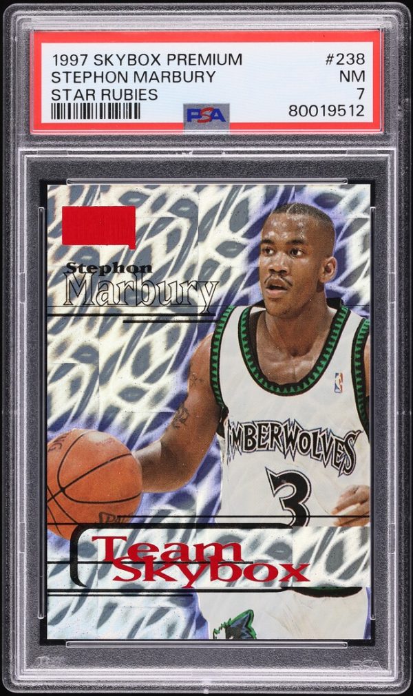 1997 Skybox Premium Star Rubies Stephon Marbury /50 #238 PSA 7