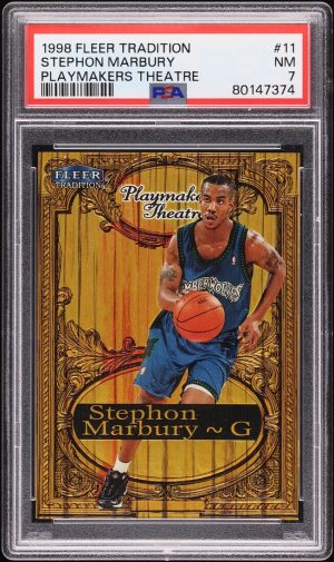 1998 Fleer Tradition Playmakers Theatre Stephon Marbury /100 #11 PSA 7 NRMT