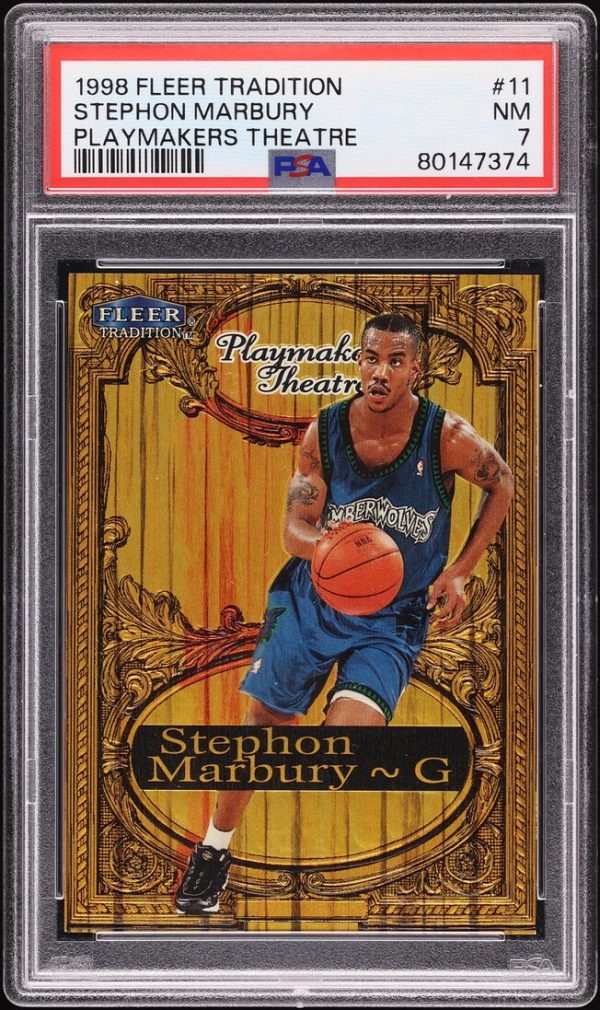 1998 Fleer Tradition Playmakers Theatre Stephon Marbury /100 #11 PSA 7 NRMT