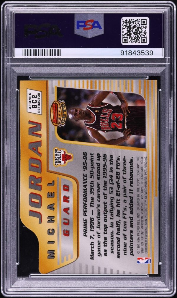 1996 Bowman's Best Cuts Atomic Refractor Michael Jordan #BC2 PSA 9 MINT - Image 2