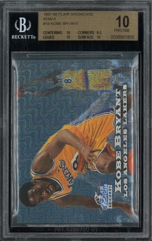1997 Flair Showcase Row 0 Kobe Bryant /250 #18 BGS 10 Pristine