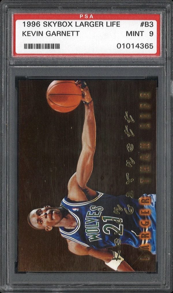 1996 Skybox Premium Larger Than Life Kevin Garnett #B3 PSA 9 Mint