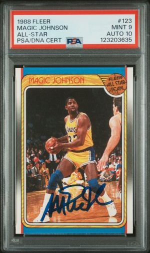 1988 Fleer All-Star Magic Johnson #123 PSA 9 Mint DNA 10 Auto