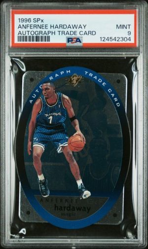 1996 SPx Autograph Trade Card Anfernee Hardaway PSA 9 Mint