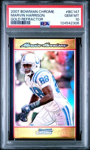 2007 Bowman Chrome Gold Refractor Marvin Harrison #BC147 /50 PSA 10 Gem Mint