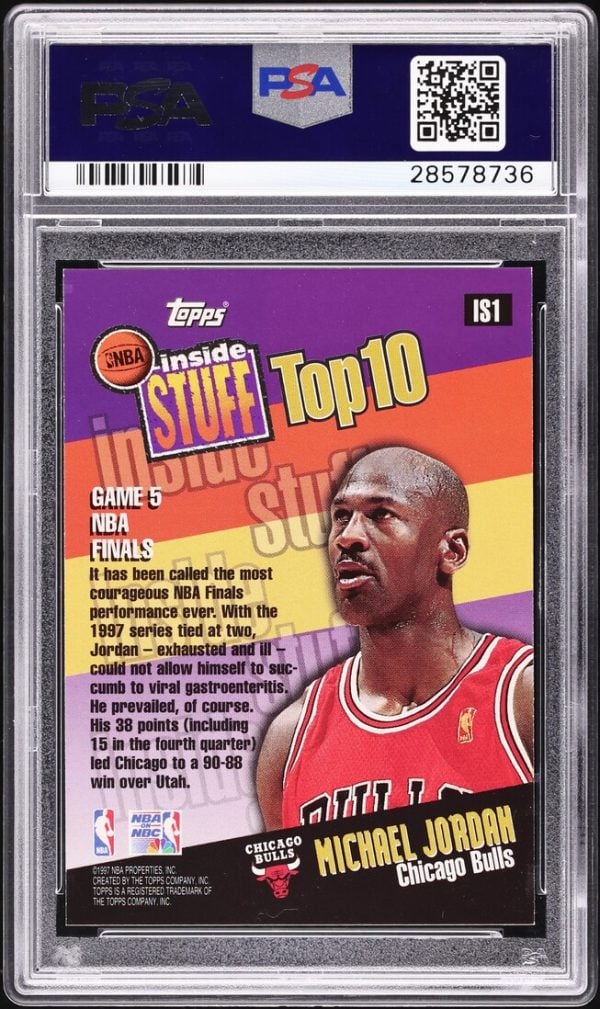 1997 Topps Inside Stuff Michael Jordan #IS1 PSA 10 GEM MINT - Image 2