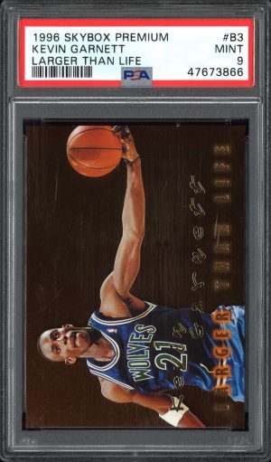 1996 Skybox Premium Larger Than Life Kevin Garnett #B3 PSA 9 Mint