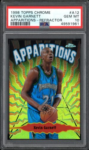 1998 Topps Chrome Apparitions Refractor Kevin Garnett #A12 PSA 10 Gem Mint