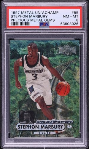 1997 Metal Universe Championship PMG Stephon Marbury /50 #55 PSA 8