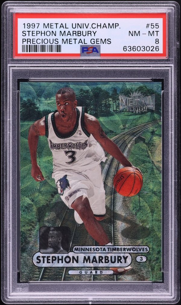 1997 Metal Universe Championship PMG Stephon Marbury /50 #55 PSA 8