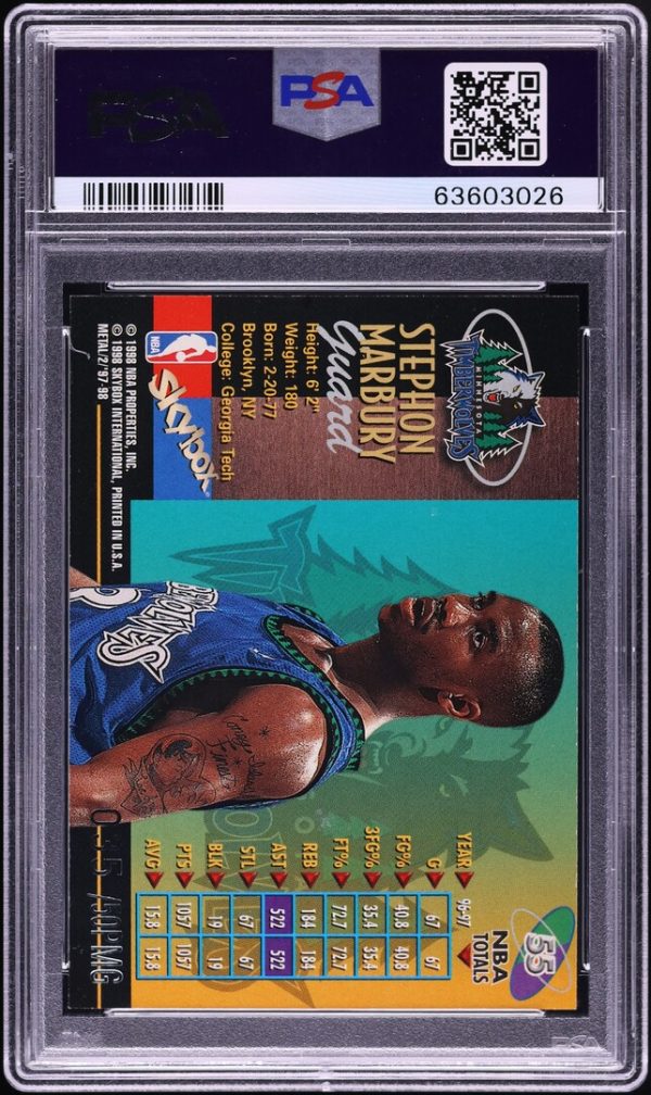 1997 Metal Universe Championship PMG Stephon Marbury /50 #55 PSA 8 - Image 2